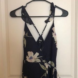 NWT Lulus Navy Floral High Low Dress
